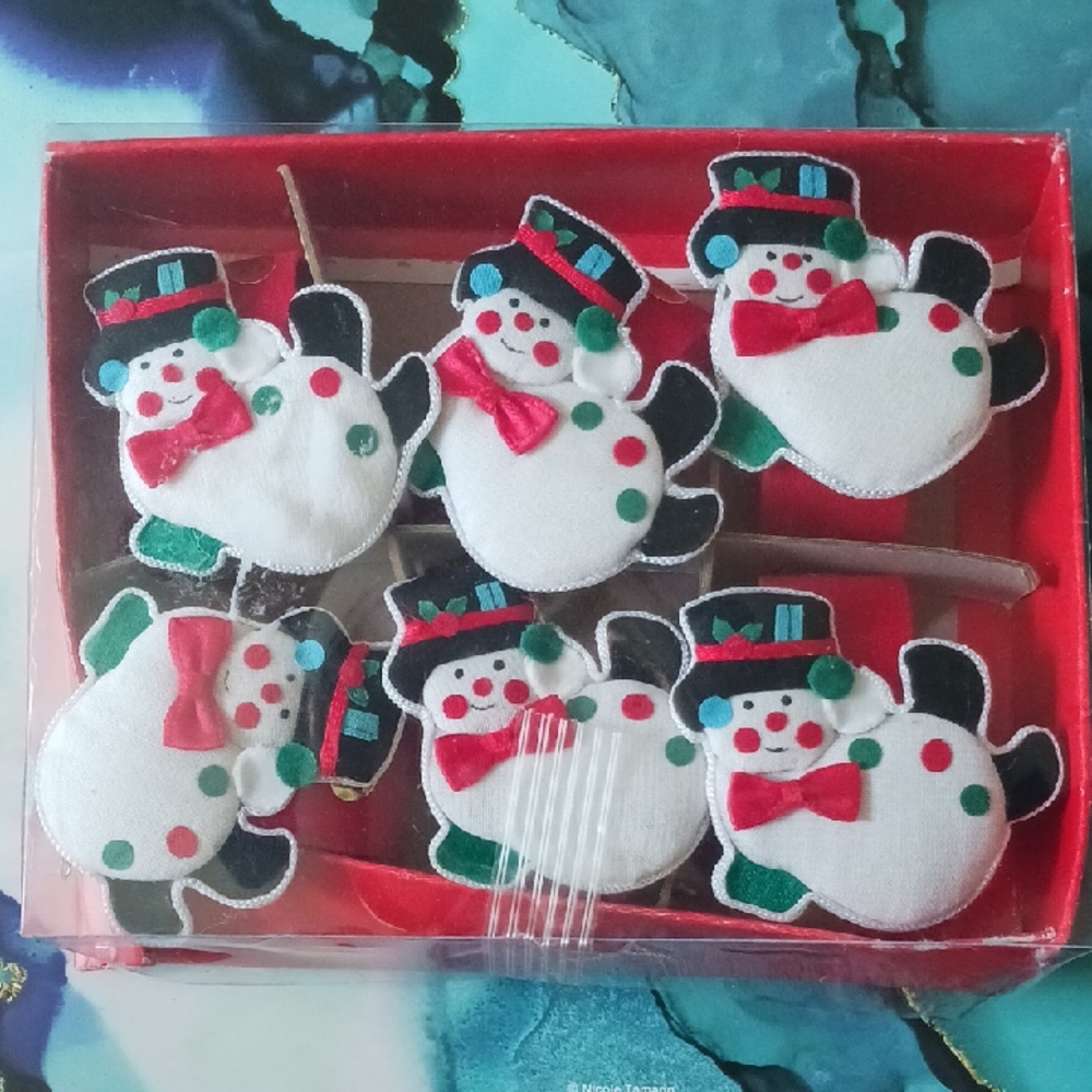 Set of 6 Snowmen Napkin Rings